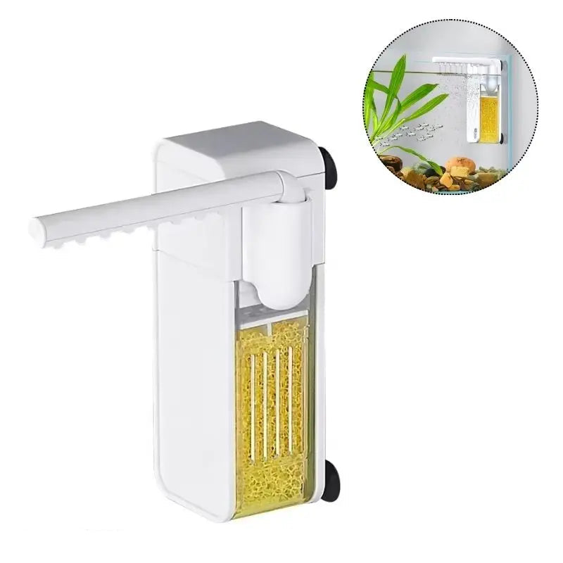 AquaWhisper – Tyst mini-dränkbart akvariefilter med justerbart flöde MILA Sverige