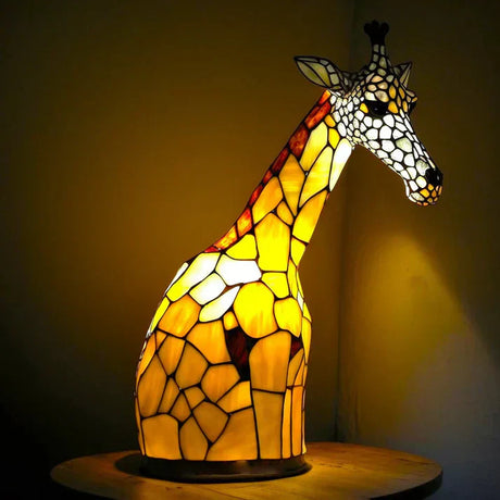 Animal Färgat Glas Bordslampa Ornament Carvallo