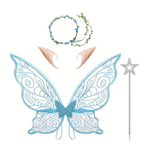 Förtrollad älvkostym för flickor - komplett klädset med vingar, trollstav och magiska tillbehör MILA Sverige