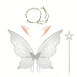 Förtrollad älvkostym för flickor - komplett klädset med vingar, trollstav och magiska tillbehör MILA Sverige