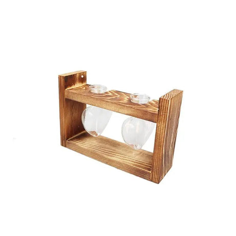 Carvallo – Elegant Glas Förökning Vasen med Träbas för Grön Inspiration Carvallo