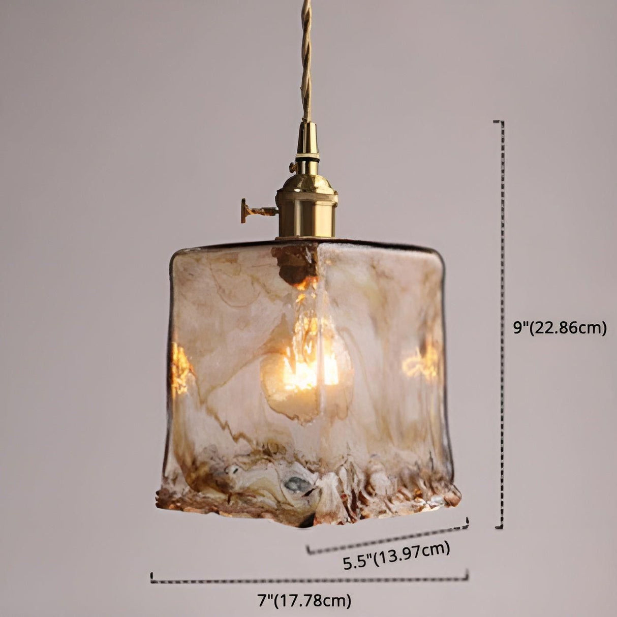 GlassElegance Light - Vintage Crystal Prism Glass Pendant Ceiling Light Carvallo