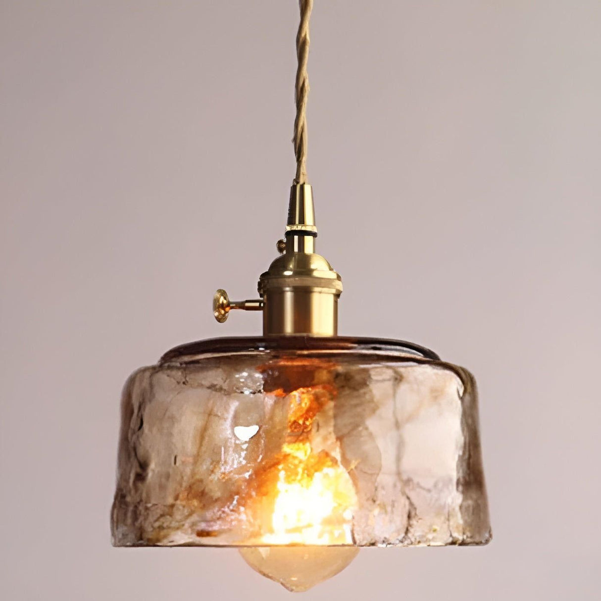 GlassElegance Light - Vintage Crystal Prism Glass Pendant Ceiling Light Carvallo