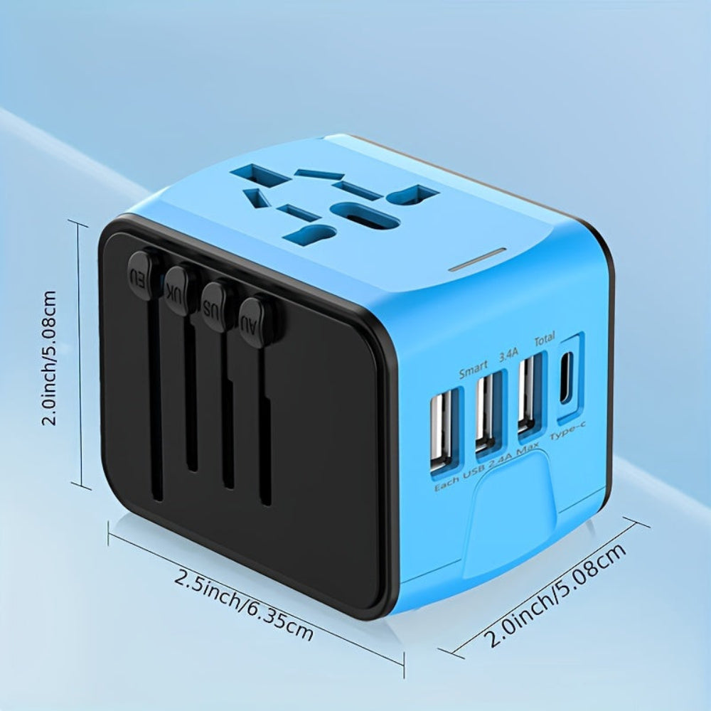 Allt-i-ett-reseadapter - universalladdare med USB- och typ-C-portar MILA Sverige