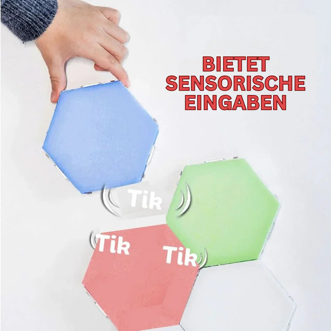 Interaktiva sexkantiga LED-paneler med RGB-färgkontroll och musiksynkronisering Carvallo