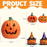 Ljusande pumpalykta set – Glödande batteridrivna Halloweendekorationer MILA Sverige