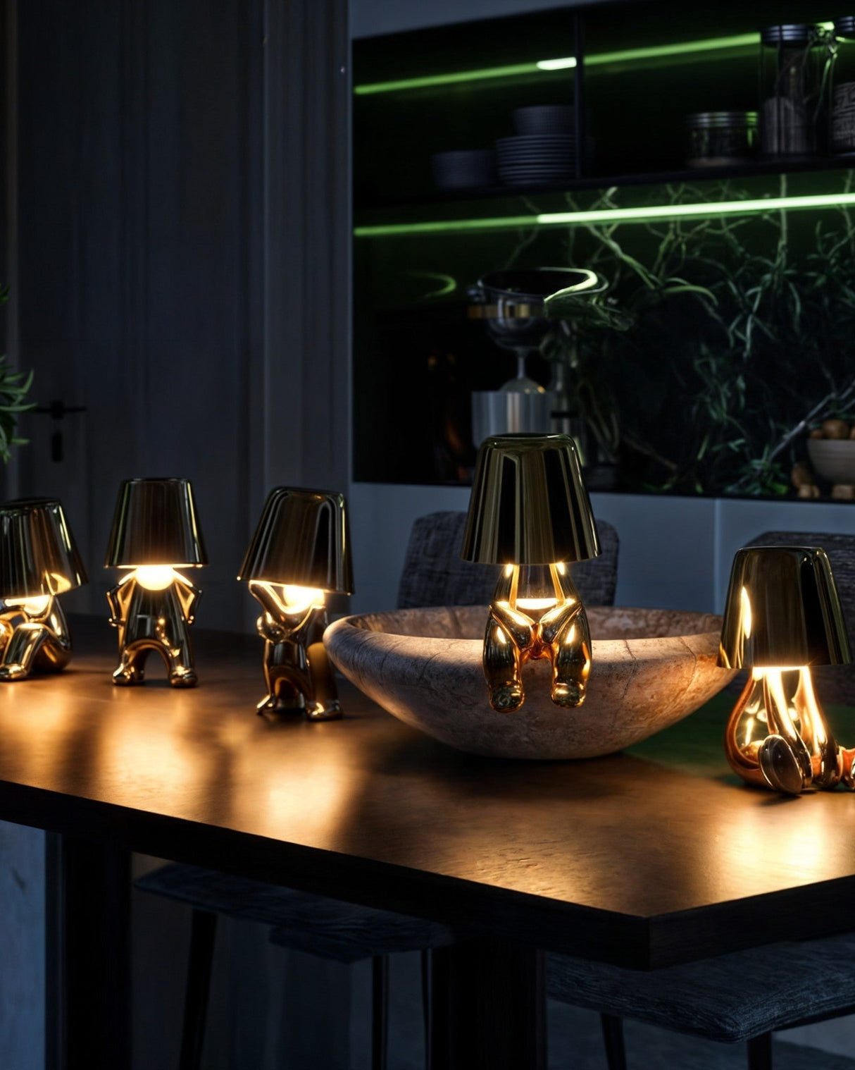 Carvallo – Guld-färgad USB-laddningsbar bordslampa, dimbar och kompakt Carvallo