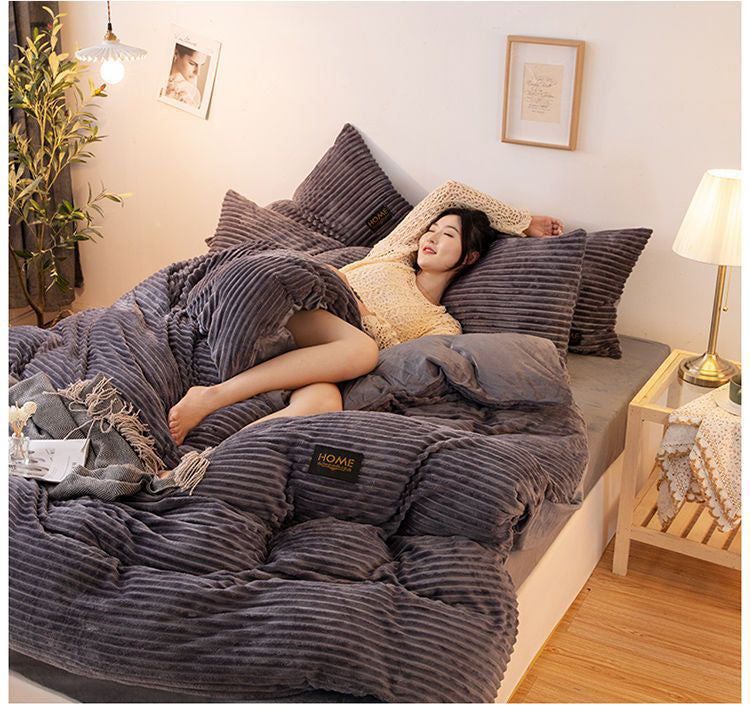 Mjuk Plysch Duvetöverdrag för Vinter - PlushWarm Carvallo
