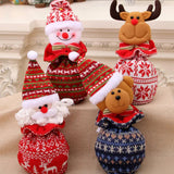 4x Stickade Julklappspåsar 3D-dockor, Jultomte, Snögubbe, Älg, Hund-Kök-BB-Hemnix