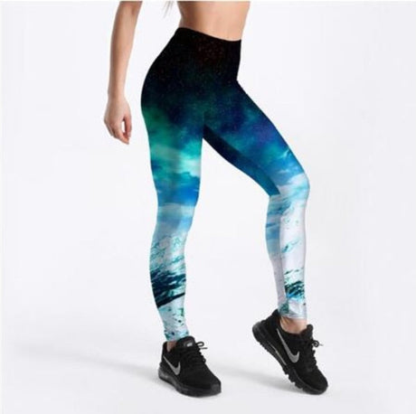 3D-utskrivna Galaxy Leggings-Clothes for women-Bellasverige-Grön-S-Hemnix
