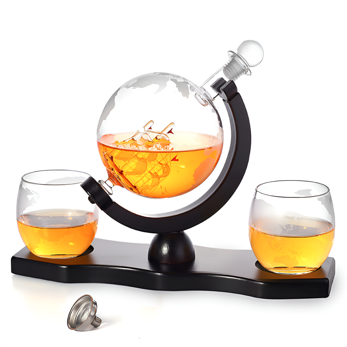 Kristall-Whiskykaraff med glas – Världskuladesign | Dekorativ för kontor & hem Carvallo