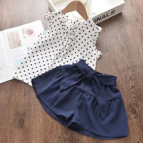 Set med casual skjorta och shorts för barn-Clothes for women-Hemnix-Marinblått-2T-Hemnix