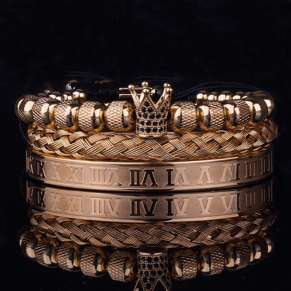 Lyx Krona Armband Set-Jewelry for women-Hemnix-Roséguld-Hemnix