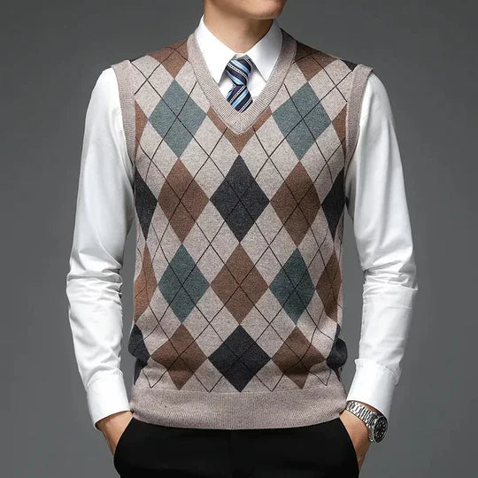 Herr Tröja Väst Akryl Modern Stil