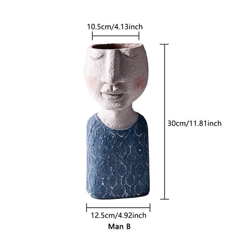 PlantMuse – Hantverksgjord serieteknikskulpturkruka med lekfullt uttryck Carvallo