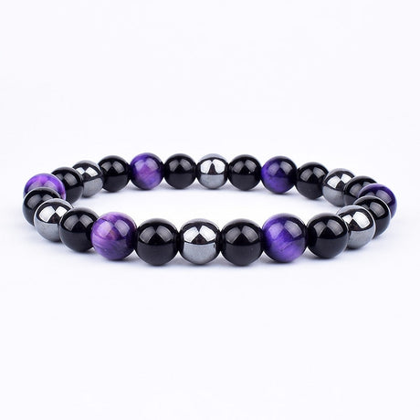 Trippel skydd armband-Jewelry for men-Hemnix-Silver Svart Violett-Hemnix