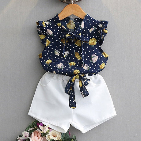 Set med casual skjorta och shorts för barn-Clothes for women-Hemnix-Marinblått 2-2T-Hemnix