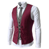 Män Business väst kostym-Clothes for Men-Hemnix-Röd-M-Hemnix