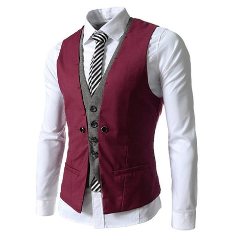 Män Business väst kostym-Clothes for Men-Hemnix-Röd-M-Hemnix