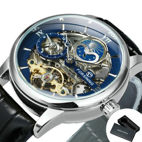 Forsining Män Skeleton Watch-Watches for men-Hemnix-SILVERBLÅ-Hemnix