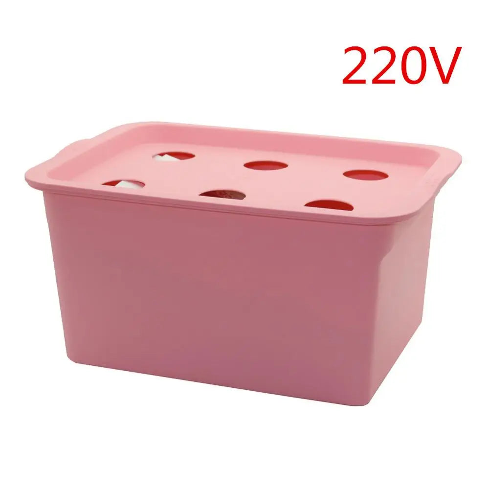 Carvallo 6-håls Inomhus Hydroponik-System | Komplett set med luftpump & nätkoppar | För snabb & ren växttillväxt – 220V Carvallo