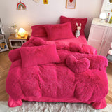 Shaggy påslakan-Home-Hemnix-Fuschia rosa-200X230cm 3st.-Hemnix