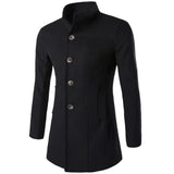 Trenchcoat med stående krage för män-Clothes for Men-Hemnix-Svart-M-Hemnix