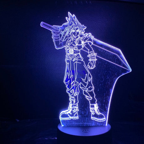 Final Fantasy 3D-lampa-Lights-Hemnix-Cloud Strife Violett-Svart bas (ingen fjärrkontroll)-Hemnix