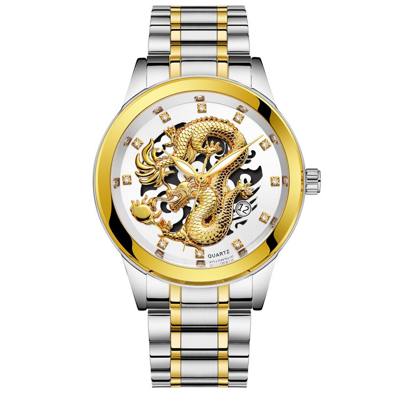 Ultratunn Golden Dragon Klocka-Watches for men-Hemnix-Silver-Hemnix
