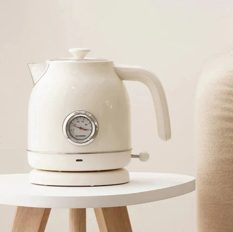 Royallure 58 oz Retro Rostfritt Stål Elektrisk Kettle – 1500 W Snabbkokning, Temperaturdisplay, Automatisk Avstängning Carvallo