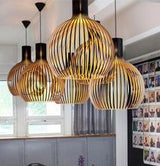 Handgjord träpendellampa Carvallo