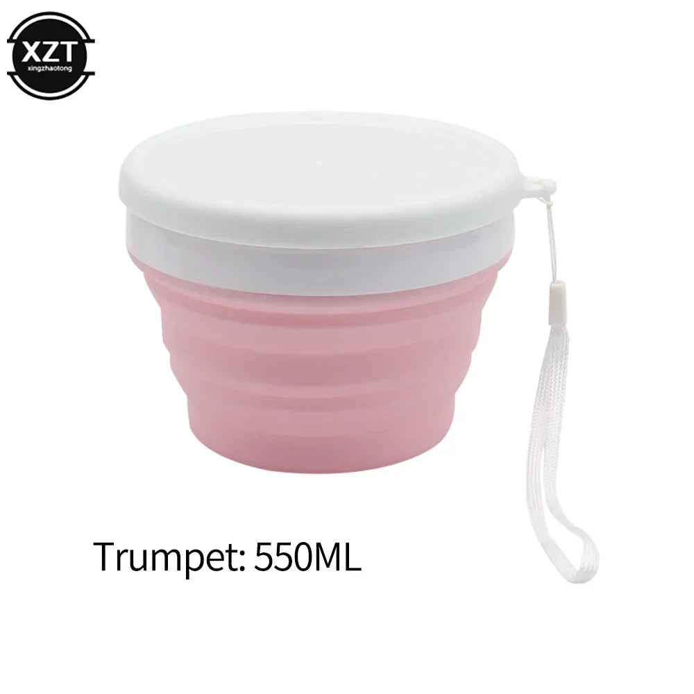 Carvallo Fällbar Silikonskål med Lock | 550 ml / 950 ml | För Camping, Resa & Kök | Värmebeständig & Bärbar Carvallo