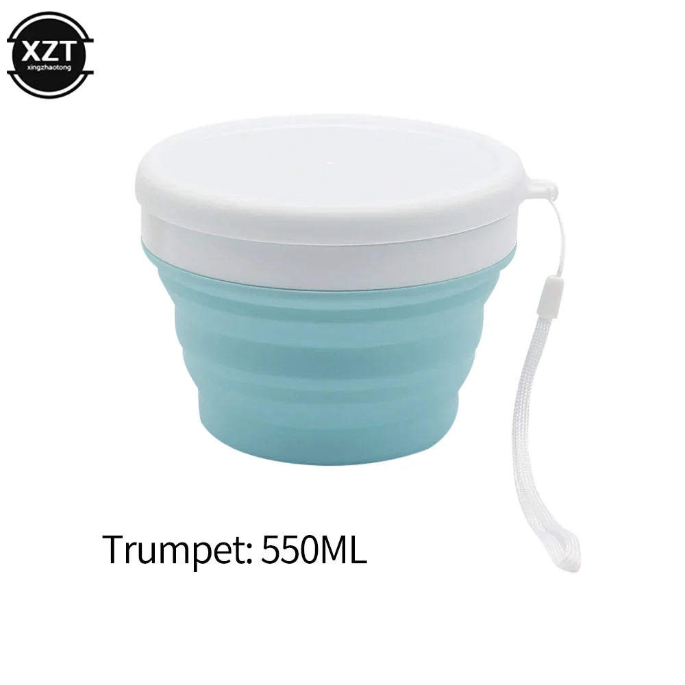 Carvallo Fällbar Silikonskål med Lock | 550 ml / 950 ml | För Camping, Resa & Kök | Värmebeständig & Bärbar Carvallo