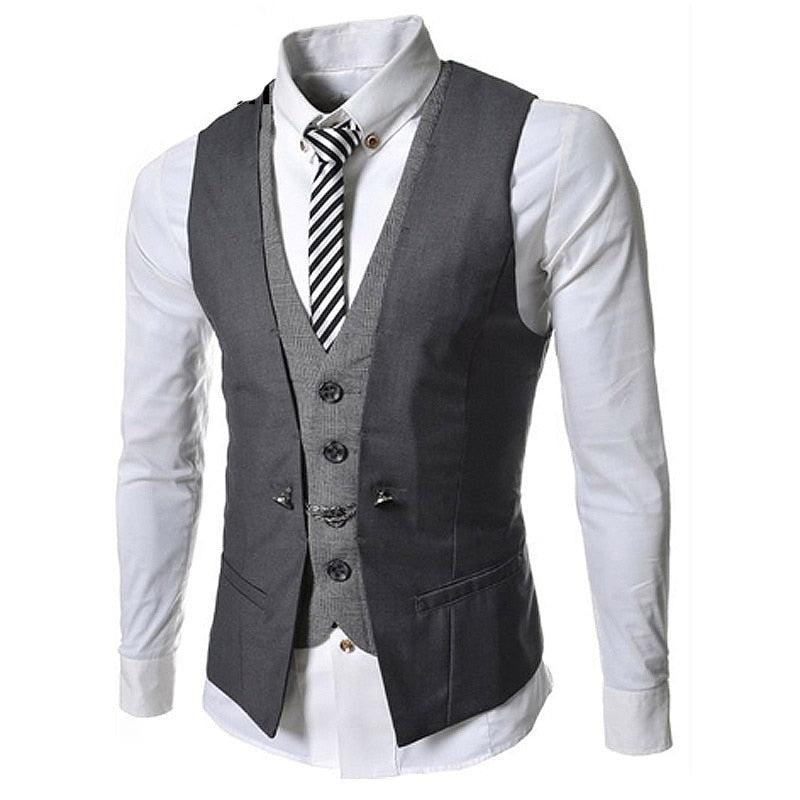 Män Business väst kostym-Clothes for Men-Hemnix-Mörkgrå-M-Hemnix