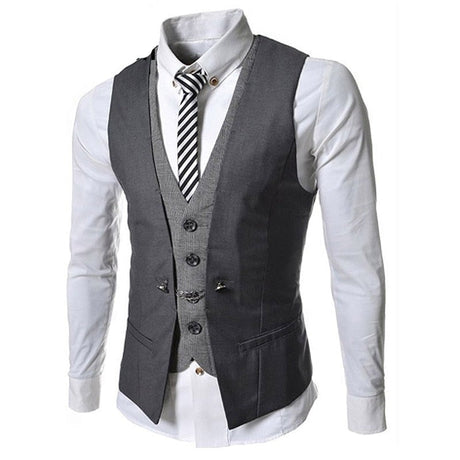 Män Business väst kostym-Clothes for Men-Hemnix-Mörkgrå-M-Hemnix
