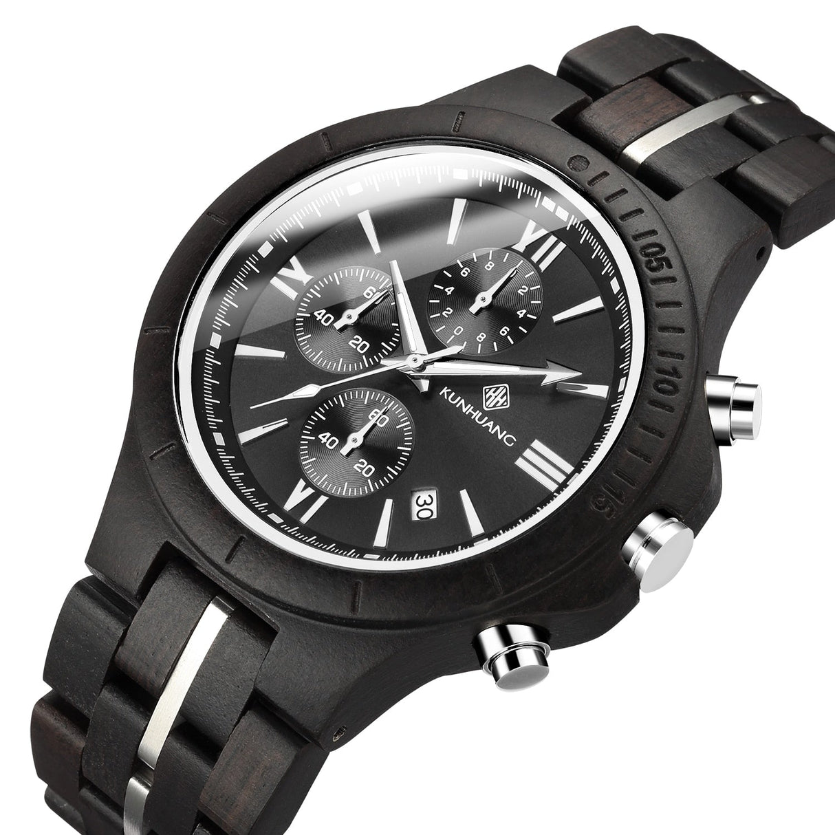 Träklocka för män-Watches for men-Hemnix-Svart sandal-Hemnix