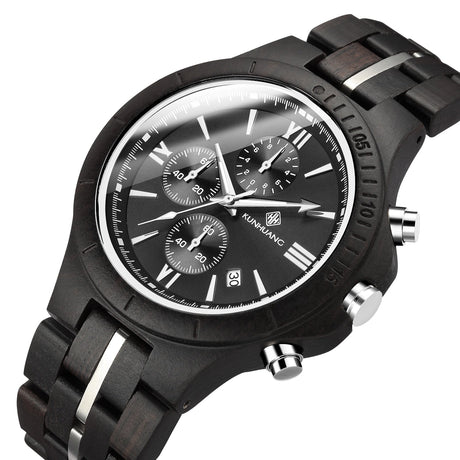 Träklocka för män-Watches for men-Hemnix-Svart sandal-Hemnix