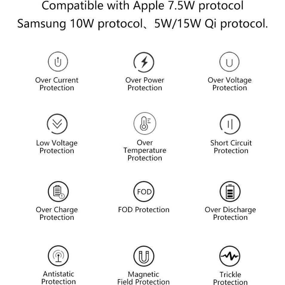 Carvallo – Stilig Digital Väckarklocka med QI Trådlös Laddare och LED Display Carvallo