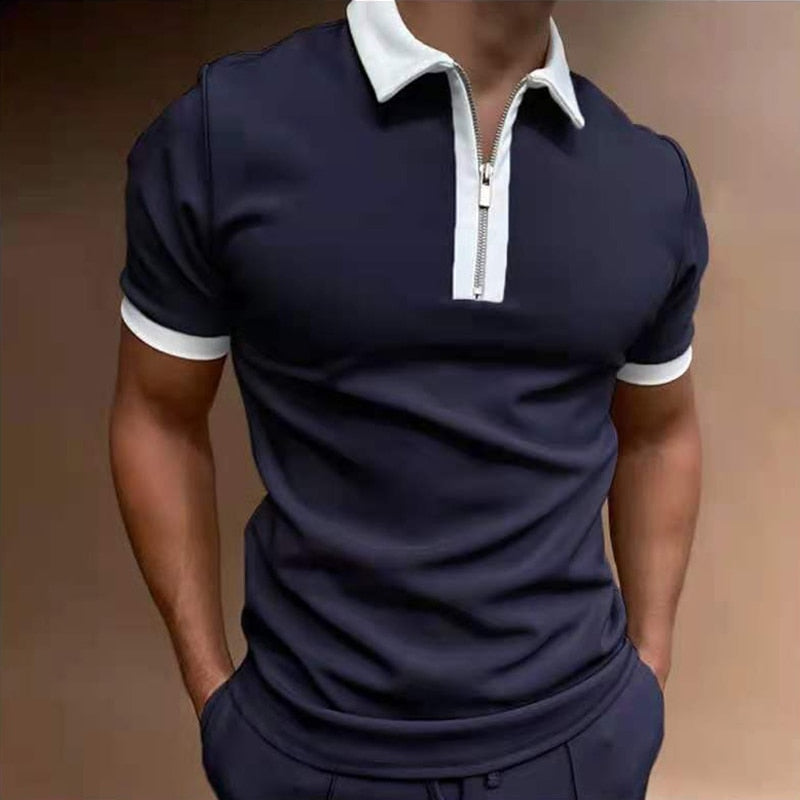Summer Zip Shirt-Clothes for Men-Hemnix-Marinblå-M-Hemnix