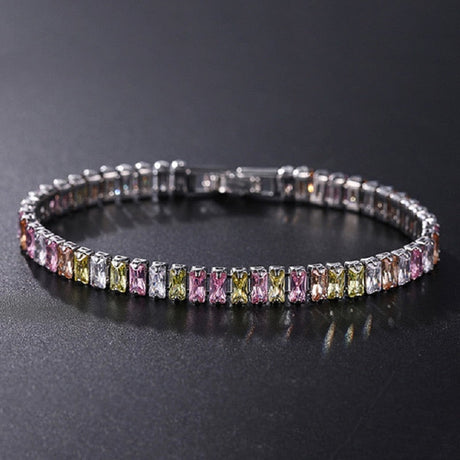 Armband med kubiska zirkoner-Jewelry for women-Hemnix-Rosa Gul-19cm-Hemnix