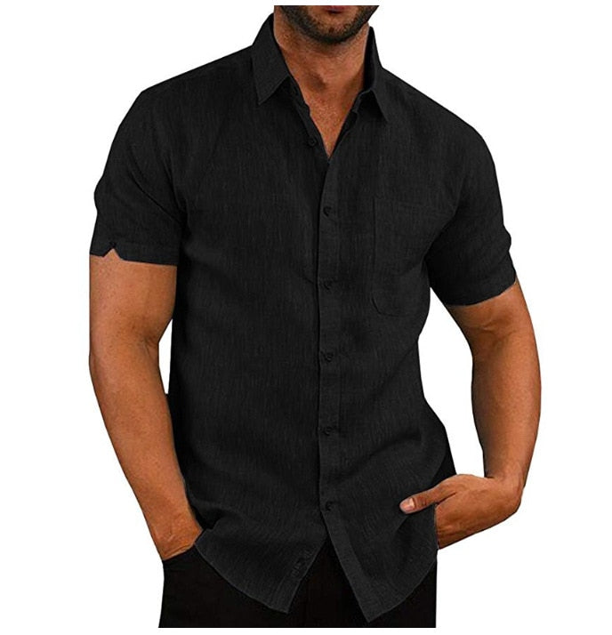 Polo shirt med knapp för män-Clothes for Men-Hemnix-Svart-M-Hemnix