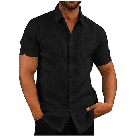 Polo shirt med knapp för män-Clothes for Men-Hemnix-Svart-M-Hemnix