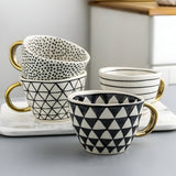 Keramikkopp med geometrisk design – Stilfull og moderne | Ideell for kaffe eller te Carvallo