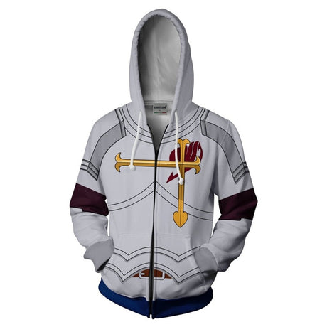 Fairy Tail Huvtröja-Clothes for Men-Hemnix-Vit Grå-S-Hemnix