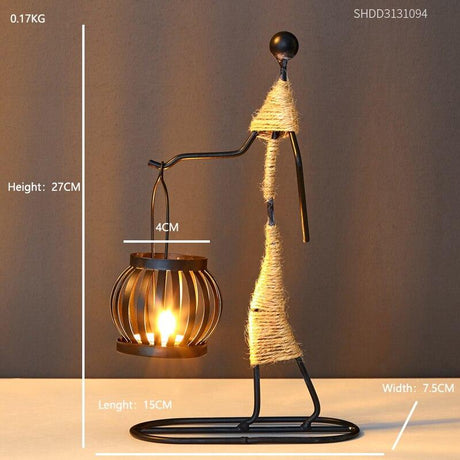 Rustika Lykta Figurer Ljus Hållare - Stilig Ambient Belysning Carvallo