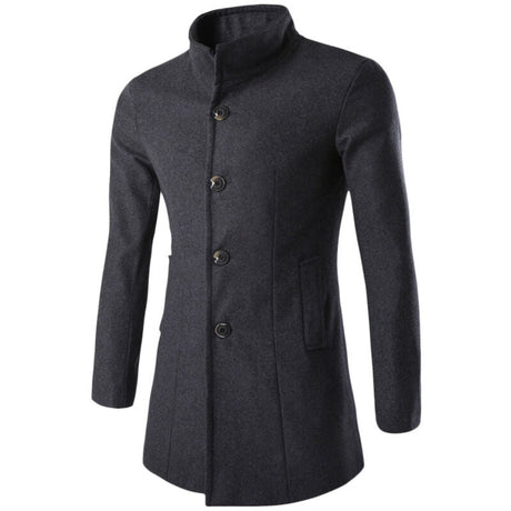 Trenchcoat med stående krage för män-Clothes for Men-Hemnix-Hemnix