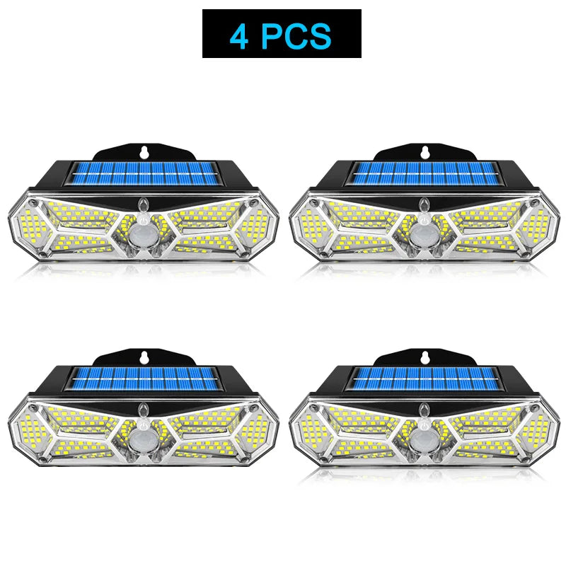 Carvallo Solar Vägglampa med Rörelsesensor | 158 LEDs | IP65 Vattentålig | 3 Läge | Extra Ljus & Trådlös Carvallo