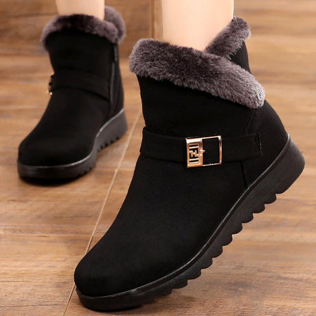 Plysch Snöstövlar för Kvinnor-Shoes for Women-Bellasverige-Svart-35-Hemnix