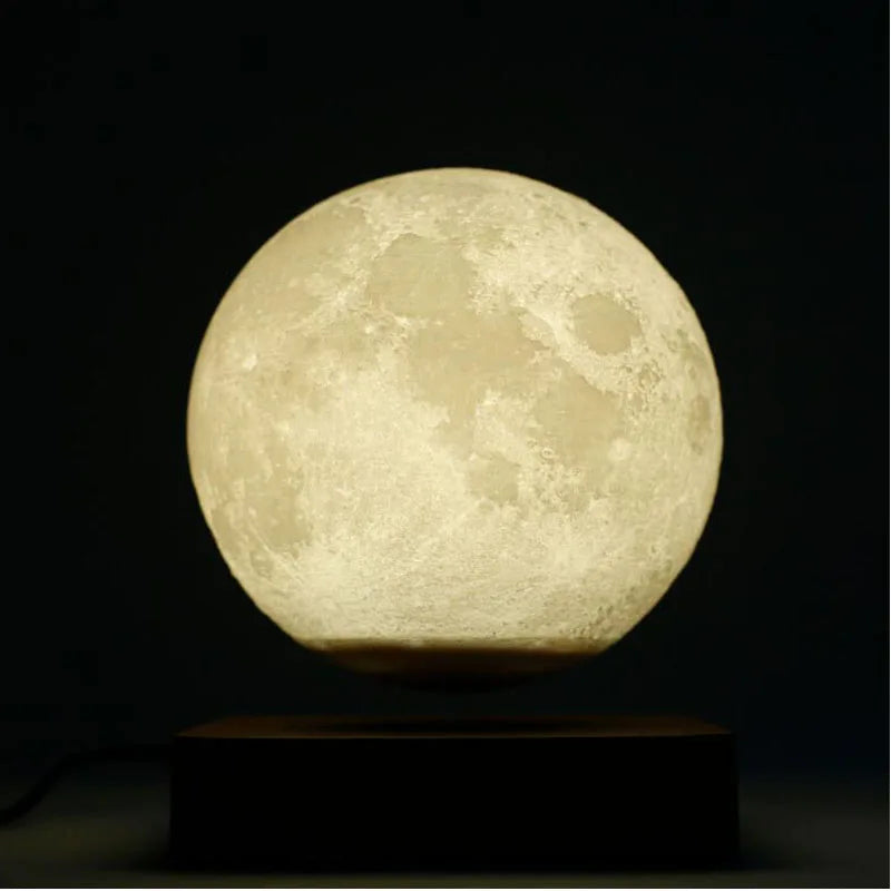 LunaGlow Månlampa – Svävande 3D LED Lampa med Magnetisk Levitationsdesign Hemnix