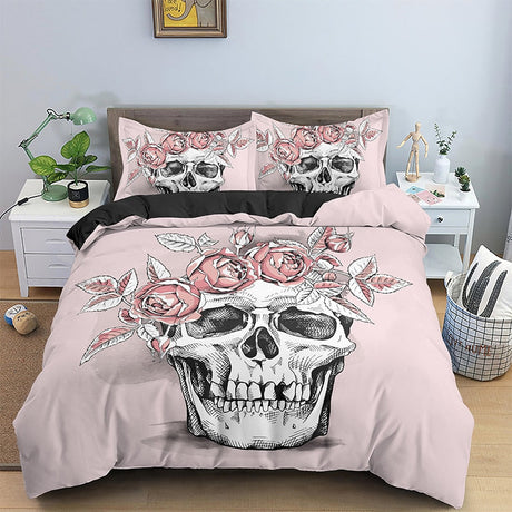 Skelett-sänglakan-Home-Hemnix-Uppsättning E-UK Enkel 135x200cm-Hemnix